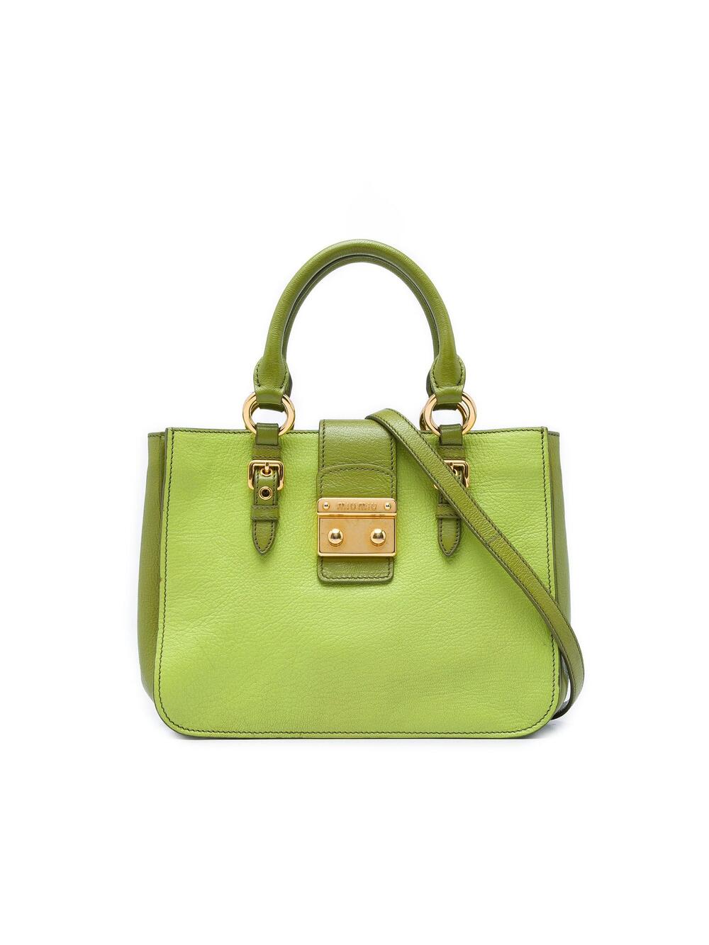Miu Bicolor Goatskin Madras #359988M50B
